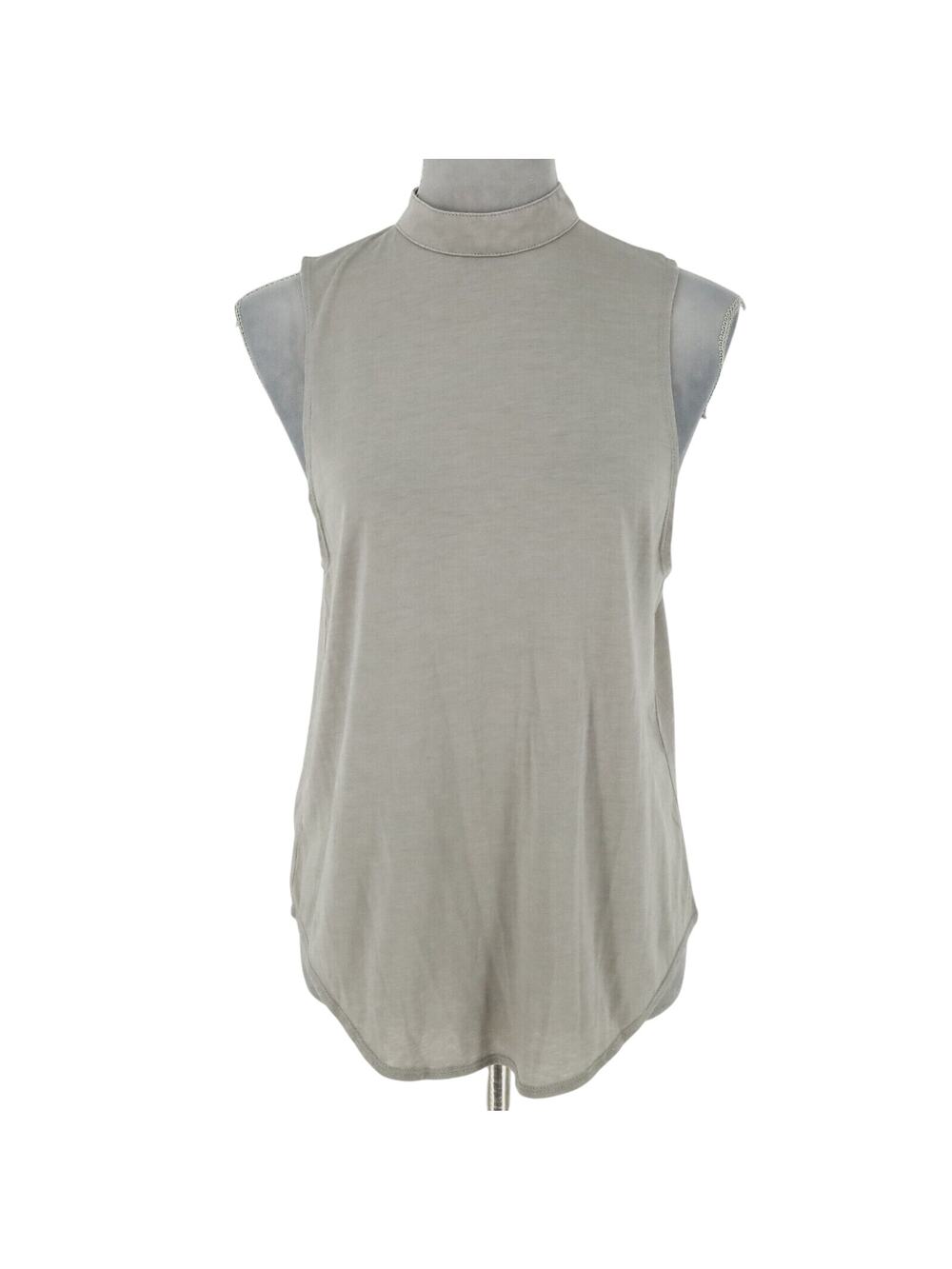 Chaser Top Womens Medium Gray Blouse Stretch Knit Open Back Lightweight New